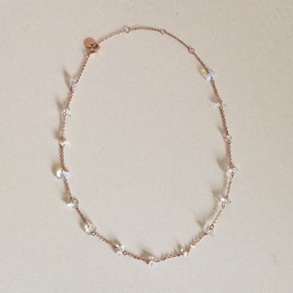 Pura Vida Rose Gold and Clear Gemstone Choker